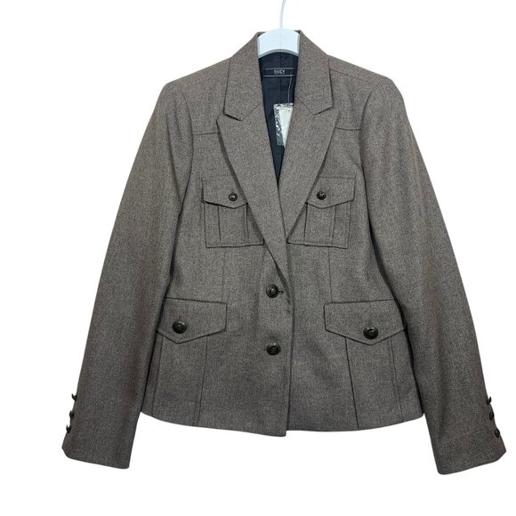 4 pocket brown blazer jacket size 11 SUZY SHIER - Picture 1 of 16